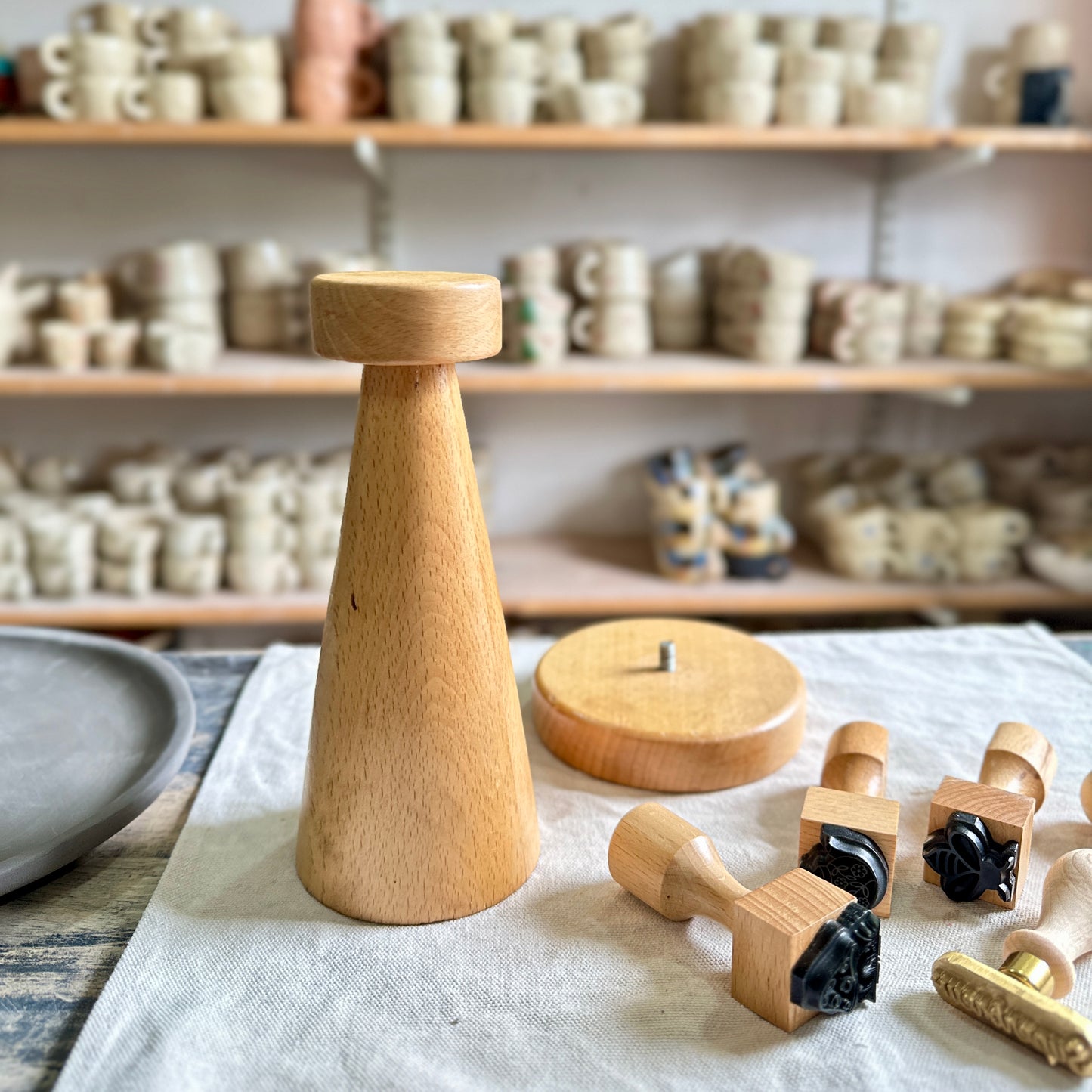Pottery Stamping Pedestal