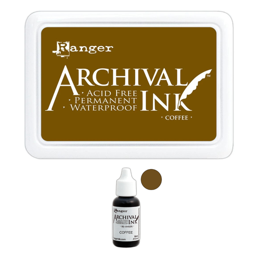 Coffee Archival Ink Pad + Refill Combo