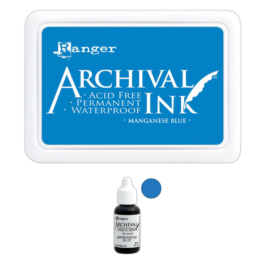 Manganese Blue Archival Ink Pad + Refill Combo