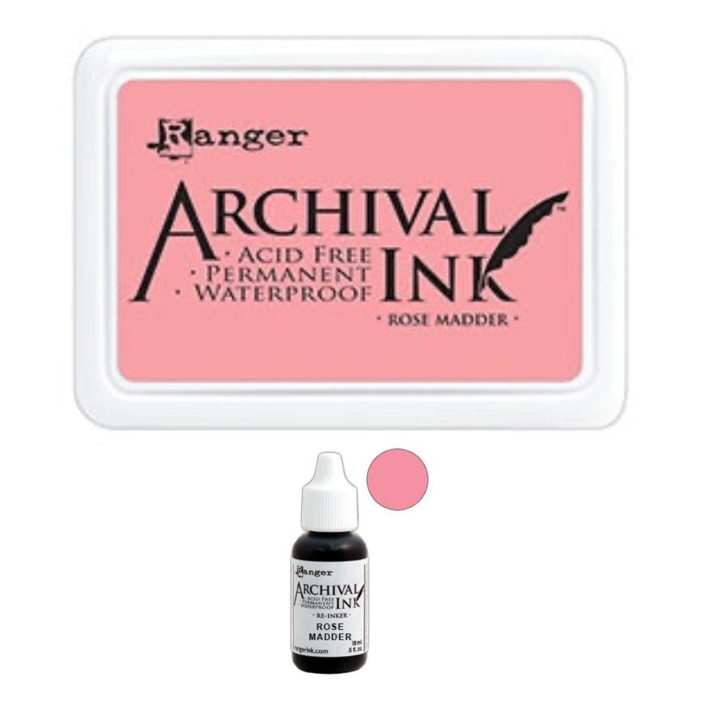 Rose Madder Archival Ink Pad + Refill Combo