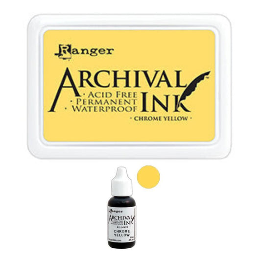 Chrome Yellow Archival Ink Pad + Refill Combo