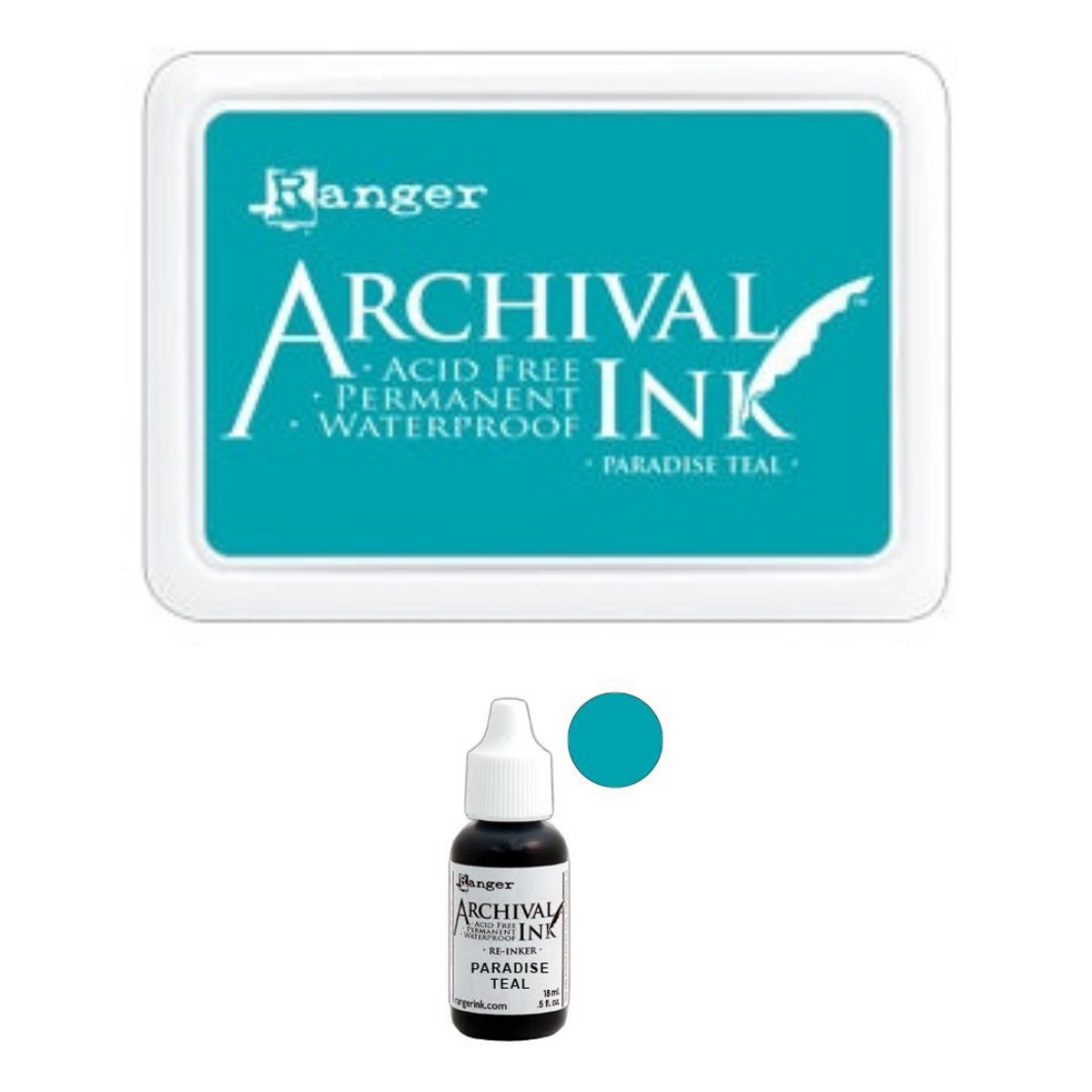 Paradise Teal Archival Ink Pad + Refill Combo