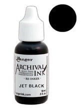 Load image into Gallery viewer, Jet Black Archival Combo Ink Pad + Refill Ink Bottle
